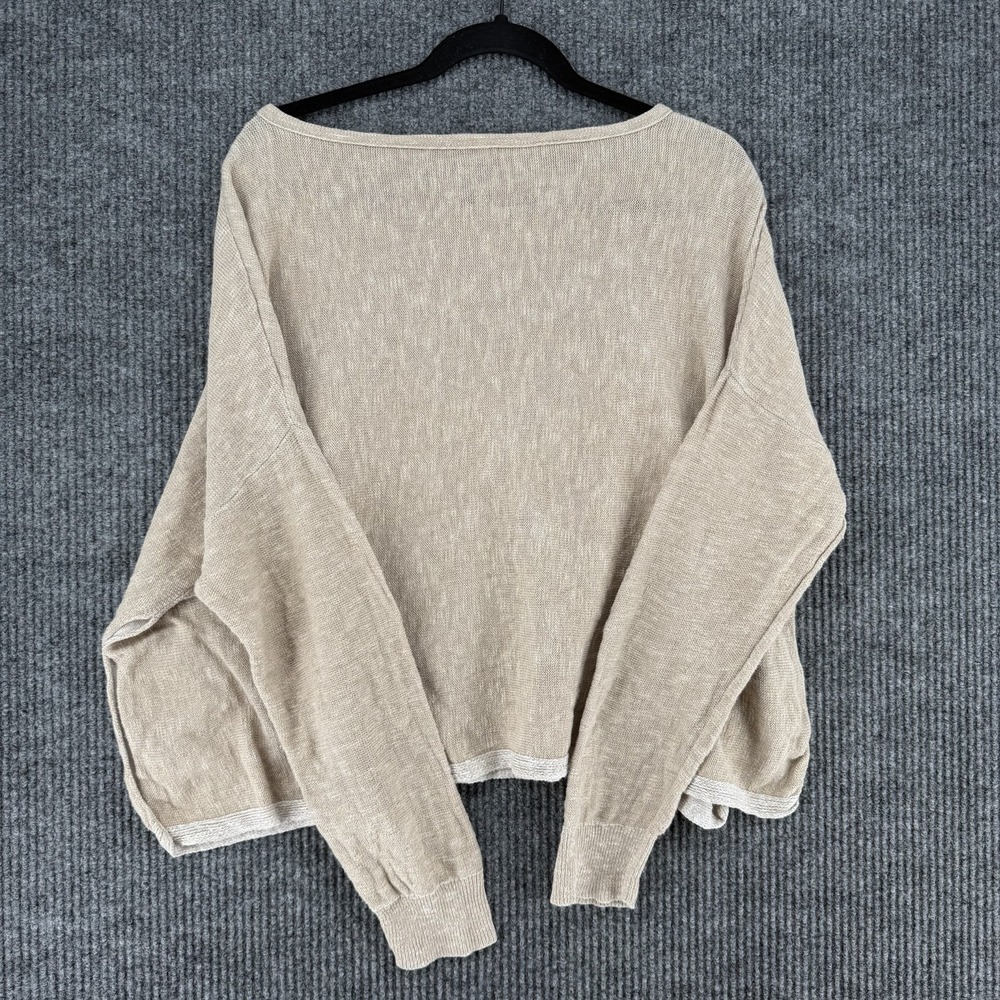 Eileen Fisher organic linen cotton boxy sweater XL lagenlook luxury minimalist - Picture 3 of 10